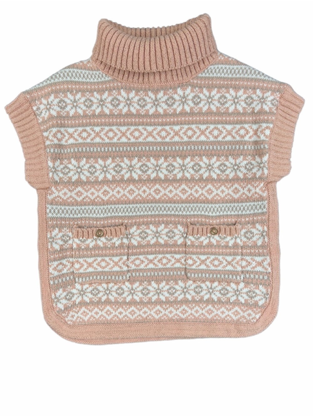 ASPEN KIDS FairIsle Knitted Poncho Style Sweater Vest - 2T